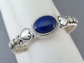 Sterling Silver & Lapis Bracelet Cuff by Native American jewelry artist, Artie Yellowhorse $425- FOR SALE