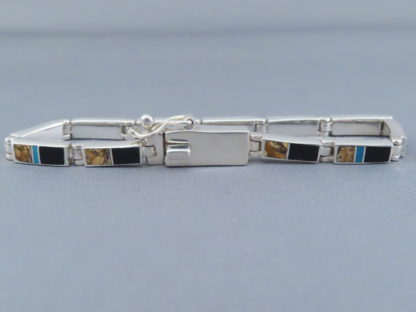 Multi-Stone Inlay Link Bracelet featuring Turquoise