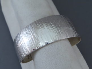 Shop Native American Jewelry - Hammered Sterling Silver Cuff Bracelet by Navajo jeweler, Artie Yellowhorse FOR SALE $285-
