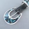 Turquoise & Black Jade Inlay Ranger Buckle Set – VERY FINE Inlay