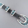 Turquoise & Black Jade Inlay Ranger Buckle Set – VERY FINE Inlay