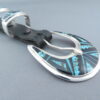 Turquoise & Black Jade Inlay Ranger Buckle Set – VERY FINE Inlay