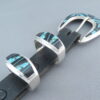 Turquoise & Black Jade Inlay Ranger Buckle Set – VERY FINE Inlay