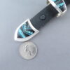 Turquoise & Black Jade Inlay Ranger Buckle Set – VERY FINE Inlay