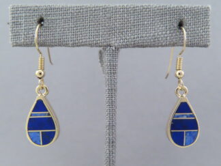 Gold & Lapis Inlay Earrings – Teardrops