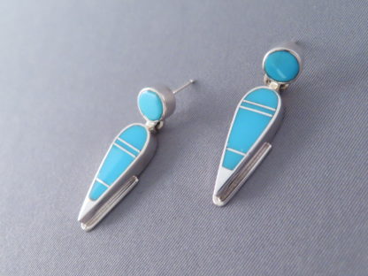 Blue Turquoise Inlay Earrings