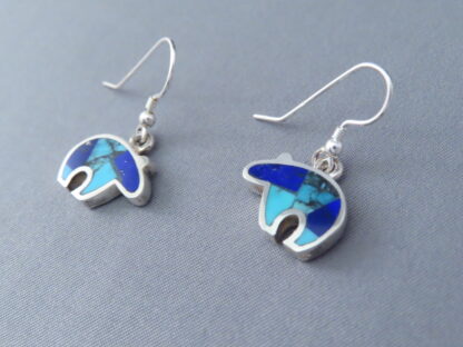 Turquoise & Lapis Inlay Earrings (Bears)