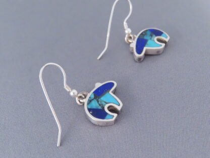 Turquoise & Lapis Inlay Earrings (Bears)