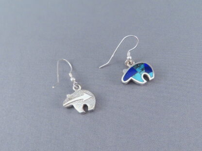 Turquoise & Lapis Inlay Earrings (Bears)