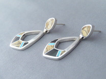 Multi-Stone Inlay Earrings Featuring Turquoise