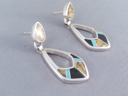 Multi-Stone Inlay Earrings Featuring Turquoise