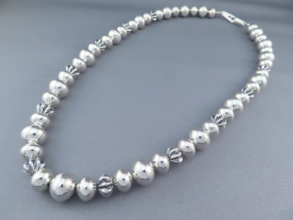 Al Joe Sterling Silver Multi-Shaped Bead Necklace (25″)