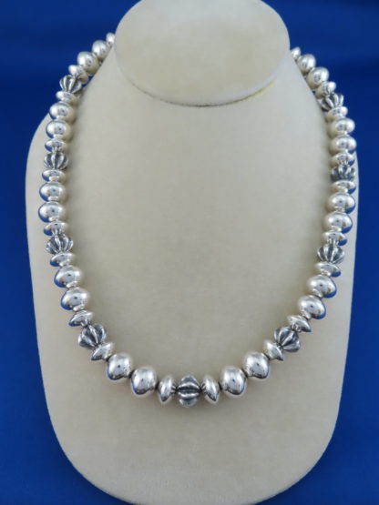 Sterling Silver ‘Navajo Pearls’ Bead Necklace by Al Joe