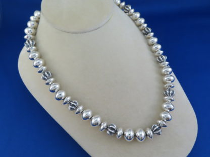 Sterling Silver ‘Navajo Pearls’ Bead Necklace by Al Joe