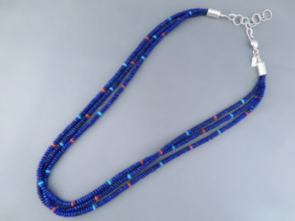 Desiree Yellowhorse 3-Strand Lapis Necklace (Longer)