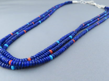 Desiree Yellowhorse 3-Strand Lapis Necklace (Longer)