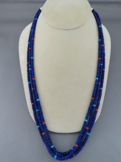 Desiree Yellowhorse 3-Strand Lapis Necklace (Longer)