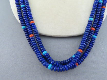 Desiree Yellowhorse 3-Strand Lapis Necklace (Longer)