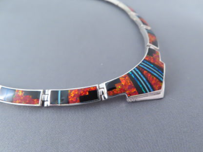 Inlay Necklace with Black Jade & Opal