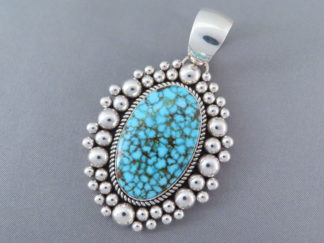 Sterling Silver & Kingman Turquoise Pendant by Artie Yellowhorse