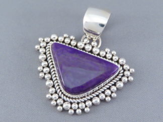 Shop Native American Jewelry - Sterling Silver & Sugilite Pendant by Navajo jeweler, Artie Yellowhorse $995- FOR SALE
