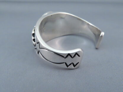 Small Red Coral Cuff Bracelet by Steven J Begay