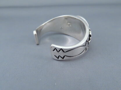 Small Red Coral Cuff Bracelet by Steven J Begay