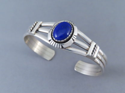 Lapis & Sterling Silver Cuff Bracelet by Delbert Vandever