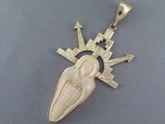 Gold & Ivory 'Corn Maiden' Pendant by Native American (Hopi Indian) jewelry artist, Don Supplee $3,800- FOR SALE