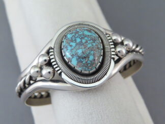 Sterling Silver Cuff Bracelet featuring Bisbee Turquoise