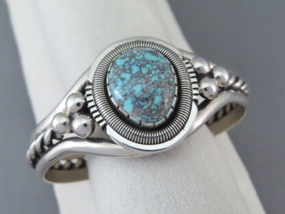 Sterling Silver Cuff Bracelet featuring Bisbee Turquoise