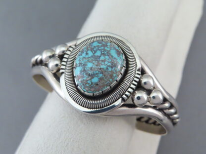 Sterling Silver Cuff Bracelet featuring Bisbee Turquoise