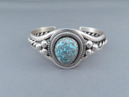Sterling Silver Cuff Bracelet featuring Bisbee Turquoise