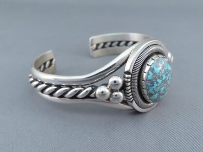 Sterling Silver Cuff Bracelet featuring Bisbee Turquoise