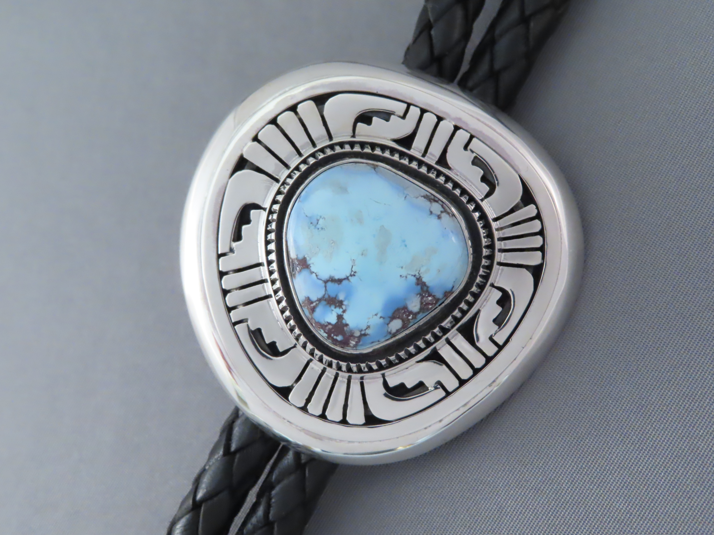 Buy Turquoise Bolo - Golden Hills Turquoise Bolo Tie by Native American (Navajo) jeweler, Leonard Nez FOR SALE $1,195-