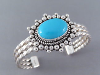 Shop Turquoise Bracelets - Sleeping Beauty Turquoise Cuff Bracelet by Native American jeweler, Artie Yellowhorse $895- FOR SALE