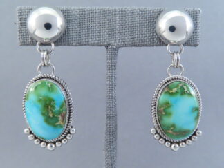 Turquoise Earrings by Artie Yellowhorse (Sonoran Gold Turquoise)