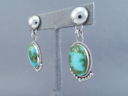 Turquoise Earrings by Artie Yellowhorse (Sonoran Gold Turquoise)