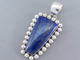 Shop Navajo Jewelry - Larger Sterling Silver & Lapis Pendant by Native American jeweler, Artie Yellowhorse $835- FOR SALE