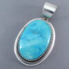 BLUE Turquoise Mountain Turquoise Pendant by Leonard Nez (Larger)