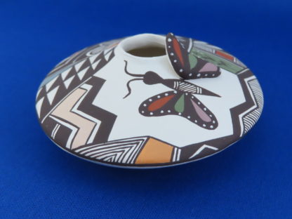 Seed Pot with Butterfly by Carolyn Concho (Acoma pottery)