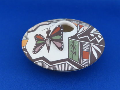 Seed Pot with Butterfly by Carolyn Concho (Acoma pottery)