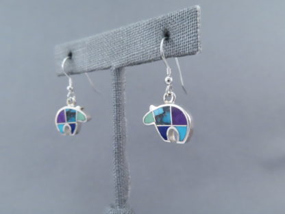 Inlaid Multi-Stone BEAR Earrings