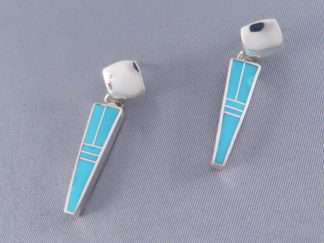 Turquoise Inlay Earrings (Dangling Posts)