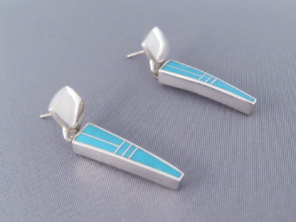 Turquoise Inlay Earrings (Dangling Posts)