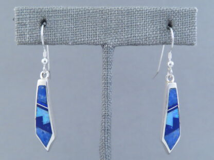 Long Lapis & Opal Inlay Earrings