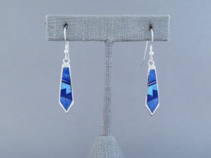 Long Lapis & Opal Inlay Earrings