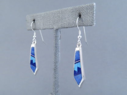 Long Lapis & Opal Inlay Earrings