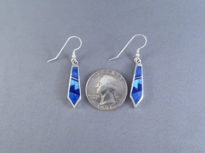 Long Lapis & Opal Inlay Earrings