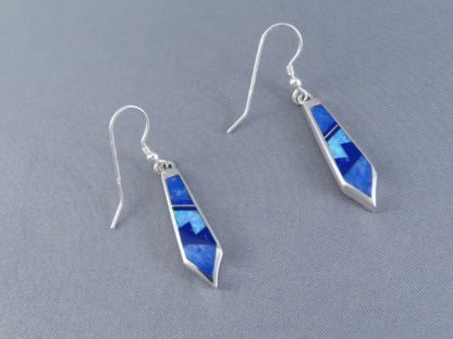 Long Lapis & Opal Inlay Earrings